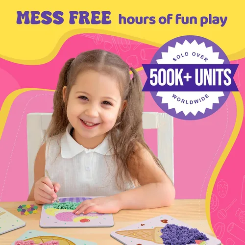 Miniatura 2 de jackinthebox Poke Poke Art para niños - Tema Candyland, Arte y Manualidades de tela sin desorden, Kits de prensado de flores, regalo para niños