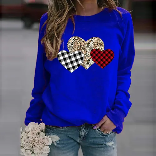 Miniatura 99 de Sudadera de manga larga con estampado de leopardo y corazón para mujer, para el día de San Valentín, sin botones, para niñas, regalos