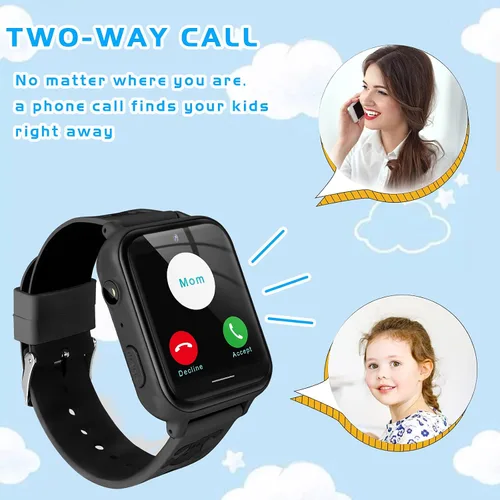Miniatura 4 de OKYUK Reloj inteligente para niños, reproductor de MP3, reloj de música, teléfono con alarma de cámara, cámara SOS, llamada de 2 vías, reloj