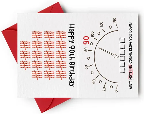 Miniatura 2 de Divertida tarjeta de cumpleaños 90, regalo de decoración feliz para cumpleaños de 90 años para él, ella, hombres, mujeres, tarjeta de humor, plegada