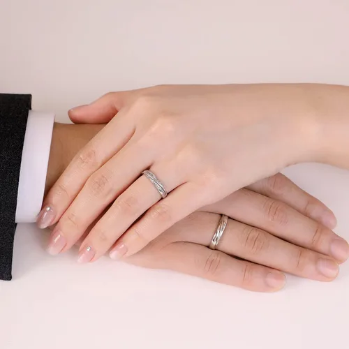 Miniatura 9 de Meissa 2 anillos de pareja para hombres y mujeres de plata de ley 925, anillos de promesa a juego, tamaño ajustable, hecho a mano, joyería nupcial
