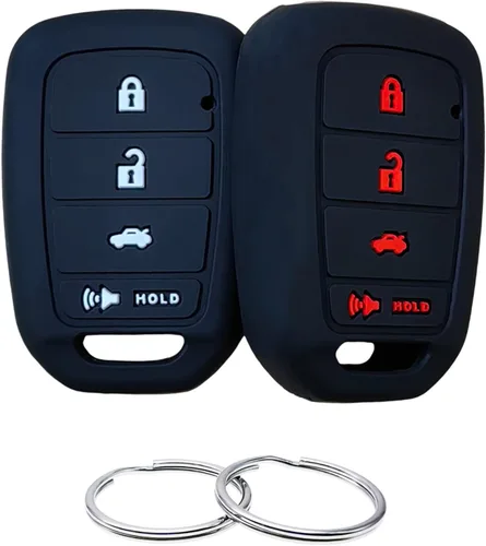 Miniatura 14 de REPROTECTING Funda de goma de silicona para llavero compatible con Honda Accord CR-V Civic Crosstour Fit (solo compatible con llavero recto)