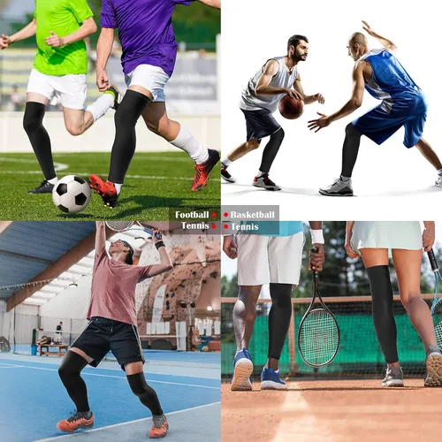 Miniatura 6 de Tatuo Mangas de Compresión para Piernas Manga Larga hasta la Rodilla Protección UV para Hombres y Mujeres Deporte Baloncesto Fútbol Americano