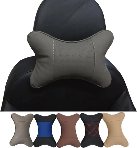Miniatura 8 de Almohadas para el cuello del automóvil, 2 piezas, de piel sintética de ambos lados, para la mayoría de los automóviles, almohada universal de fibra
