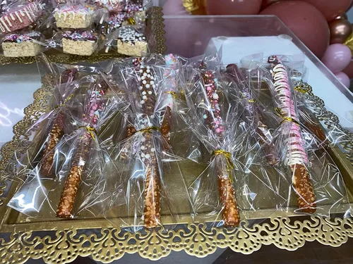 Miniatura 3 de COOLAKE Bolsas transparentes para barra de pretzel, 2.4 x 10 pulgadas, 200 unidades de pretzels individuales con lazos para galletas de boda