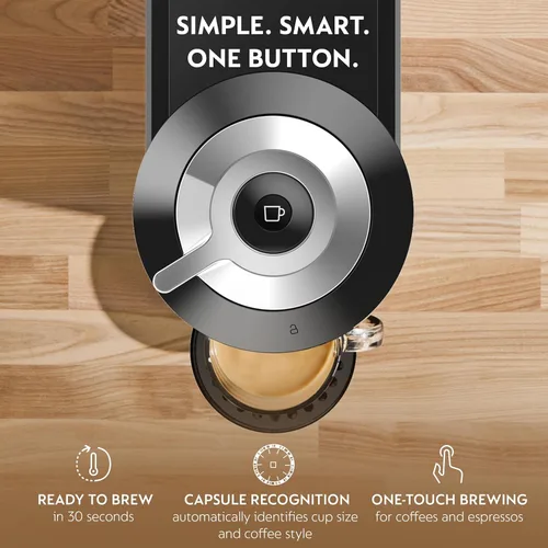 Miniatura 2 de Nespresso Vertuo Next Deluxe - Cafetera de café y café expreso, cromo puro con espumador de leche Aeroccino, 1.1 litros, color negro, cromo oscuro