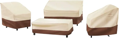 Miniatura 7 de loriano Juego de fundas para muebles de patio, 4 piezas de fundas impermeables para muebles de exterior, 600D de alta resistencia, juego de fundas