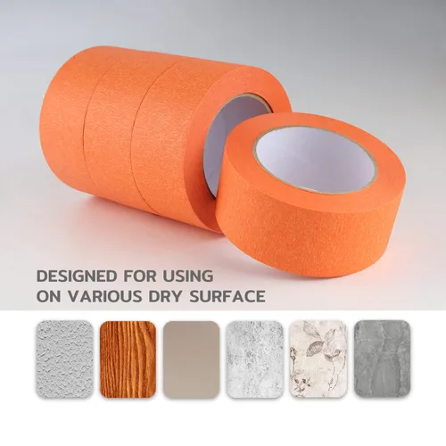Miniatura 5 de Lichamp Cinta adhesiva ancha para pintores naranja de 2 pulgadas, 1 cinta adhesiva mediana naranja, 1.95 pulgadas x 55 yardas