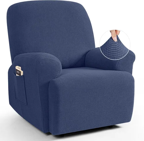 Miniatura 33 de TAOCOCO Funda reclinable de 4 piezas, funda elástica para sofá reclinable de 4 piezas, funda reclinable con 1 asiento, protector suave, fundas