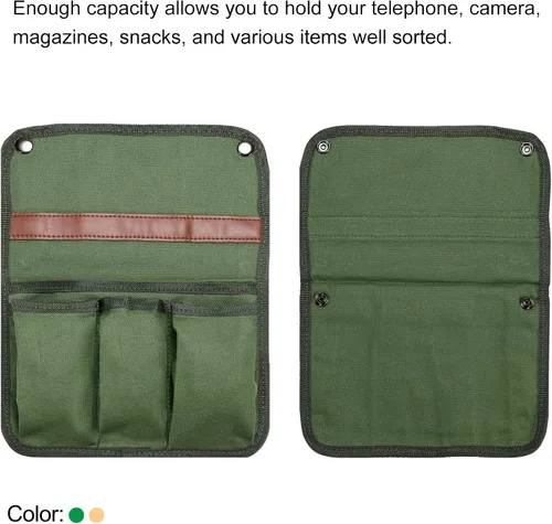 Miniatura 4 de PATIKIL Organizador de reposabrazos para silla, paquete de 2 sillas plegables para exteriores, reposabrazos, revistas laterales, bolsa
