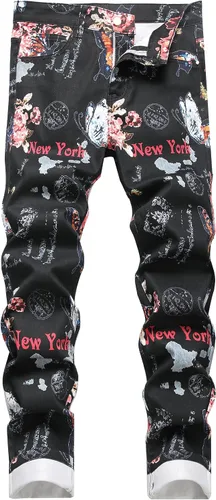 Miniatura 176 de Enrica Pantalones vaqueros estampados casuales para hombre