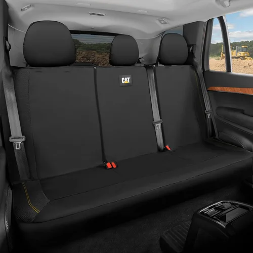 Miniatura 9 de Cat FlexHybrid - Fundas de asiento de automóvil, de piel sintética negra de alta calidad + fundas de asiento de malla para autos, camiones, SUV