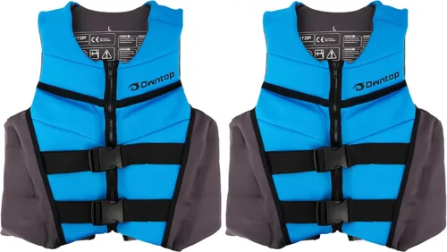 Miniatura 10 de Owntop Chaleco de natación para niños jóvenes Ligero y de secado rápido Hebillas ajustables y cremallera Kayak, entrenamiento de natación
