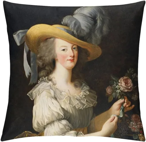 Marie Antoinette Queen of Style - Funda de almohada cuadrada y acogedora para decoración del hogar para sala de estar, sofá, cojín de coche, 18 x 18
