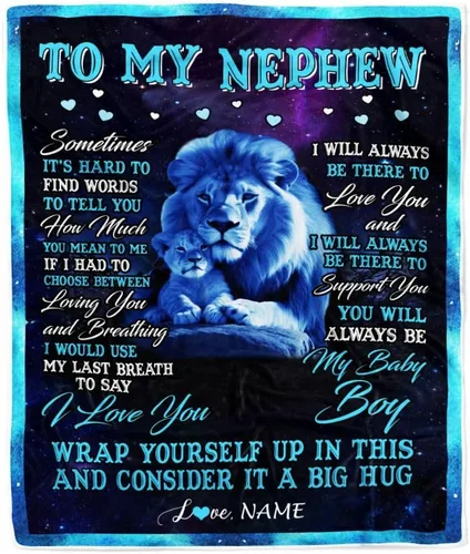 Miniatura 42 de Manta personalizada con texto en inglés «To My Nephew from Aunt Uncle Auntie I Love You Hugs» (texto en inglés) con texto en inglés «To My Nephew»