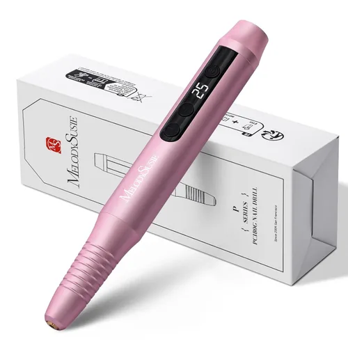 Miniatura 9 de MelodySusie PC180G - Taladro de uñas inalámbrico portátil en forma de bolígrafo, lima eléctrica recargable de 25000 RPM con pantalla LED para todo