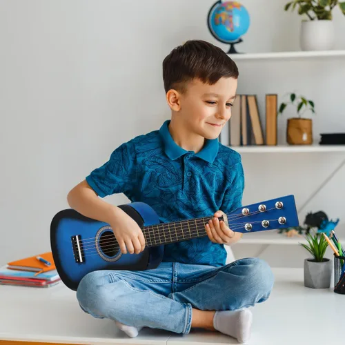 Miniatura 8 de Toddmomy Guitarra acústica pequeña de 23 pulgadas, instrumento popular de 6 cuerdas para niños, juguete de aprendizaje de música para principiantes