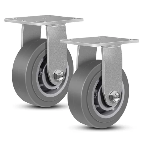 Miniatura 15 de Juego de 4 ruedas giratorias industriales de 5 pulgadas de alta resistencia con capacidad de carga de 3200 libras, ruedas de goma para muebles