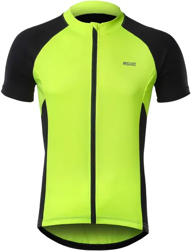 Miniatura 2 de ARSUXEO Camiseta de ciclismo de manga corta para hombre, camiseta de ciclismo MTB con bolsillo con cremallera 655