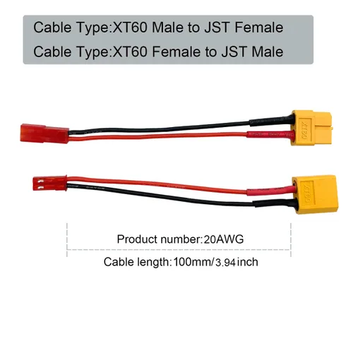 Miniatura 5 de 2 pares de adaptadores de conectores de batería Lipo JST a XT60 macho hembra para RC FPV Racing Drone Multicopter Quadcopter Gimbal Cámara aérea RC