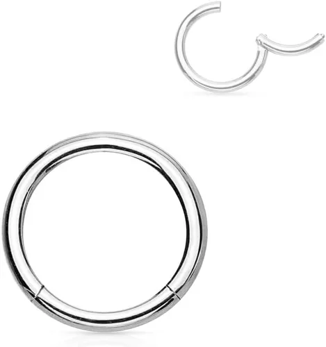 Miniatura 89 de Forbidden Body Jewelry - Piercing para la nariz de acero quirúrgico 316L con bisagra, 14G, 16G, 18G, diámetro de 15/64, 5/16, 25/64, 15/32 pulgadas