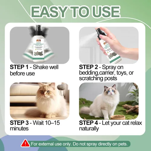 Miniatura 6 de Spray calmante para gatos con menta natural – 5.1 fl oz relajante para mascotas para gatos y gatitos – Ayuda a reducir el estrés, la ansiedad