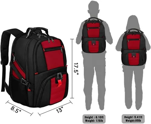 Miniatura 7 de YOREPEK - Mochila de viaje extra grande de 13.2 galones para laptop, resistente al agua, aprobada por aerolíneas, puerto de carga USB, para laptops