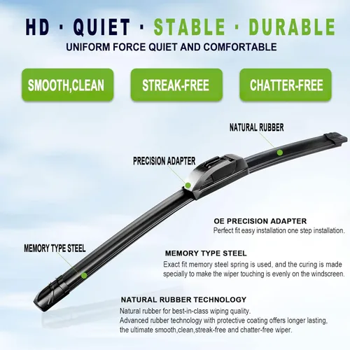 Miniatura 2 de Escobillas limpiaparabrisas PARRATI Premium de calidad OEM de 17" + 17" para todas las estaciones (juego de 2)