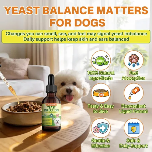 Miniatura 6 de puyrzoe Tratamiento natural de infección por levaduras para perros, picazón en las orejas, piel, patas y alivio de alergias, tratamiento de levadura