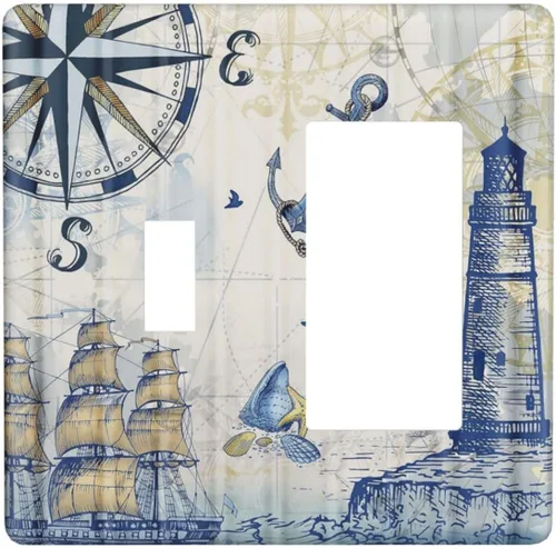 Miniatura 15 de Divertidas Cubiertas de Interruptor de Luz de Tiburón Azul del Océano Mujer Nadando 1 Gang Placa de Pared de Palanca Individual Cubierta Decorativa