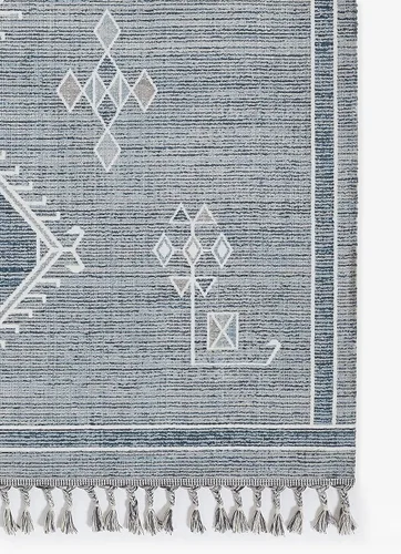 Miniatura 4 de Momeni Rabat - Alfombra de diseño marroquí, azul, 7'10" X 10'2