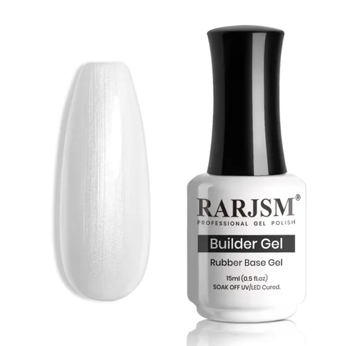 Miniatura 8 de RARJSM - Gel constructor para uñas, perla azul, gel duro en botella, con brillo de concha de sirena, perlas azules, estructura de extensión gruesa