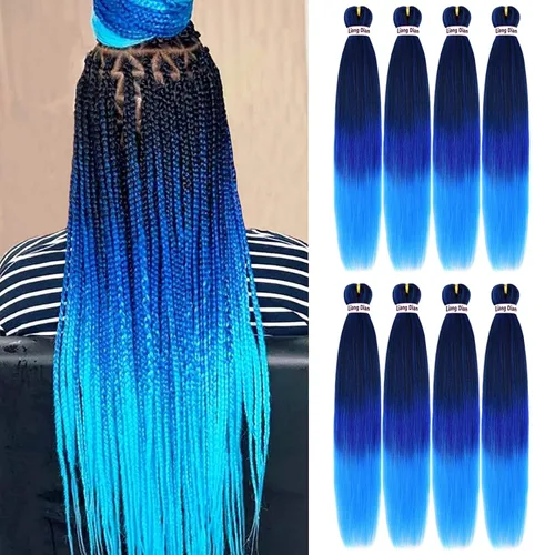 Miniatura 17 de Liang Dian Cabello para hacer trenzas, Cabello estirado para hacer trenzas, 12 pulgadas, 8 paquetes, color ombre púrpura, para sellar en agua