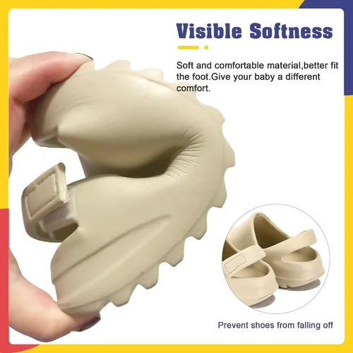 Miniatura 5 de AIMINUO Sandalias de verano para niños pequeños, sandalias antideslizantes para la ducha, playa, piscina, sandalias blancas para niños y niñas