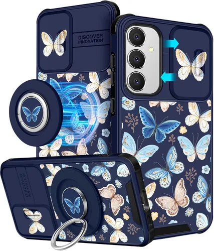 Miniatura 11 de Funermei Funda para teléfono Samsung Galaxy A15 5G - [2 en 1] Funda para teléfono de mujeres lindas chicas, diseño femenino de mariposa negra