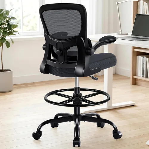 Miniatura 11 de AreShark Silla de Oficina para Dibujo - Silla de Oficina Alta Ergonómica con Reposapiés Ajustable - Silla de Escritorio de Altura de Barra Ajustable