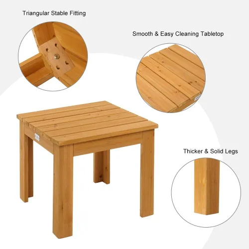 Miniatura 4 de VINGLI Juego de 2 sillas Adirondack plegables de madera y juego de mesa, diseño ergonómico para fogata, tumbona plegable para patio al aire libre