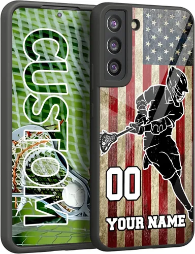Miniatura 9 de Personalized America Flag Lacrosse Name Number Rubber Cover Phone Case for Galaxy X-Lacrosse