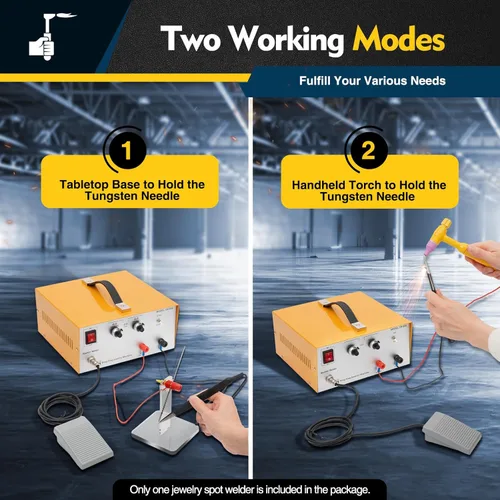 Miniatura 7 de Máquina de soldadura por puntos de joyería, soldador de puntos de brillo de pulso 110 V 80 A, máquina de soldadura por puntos portátil con mango DIY