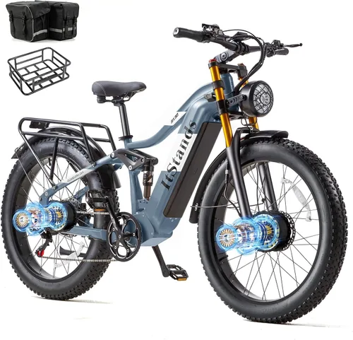 Miniatura 12 de 2026 AWD Electric Bike for Adults Dual Motor 5000W/3000W/1500W Peak 40MPH/30MPH Fast Ebike, Up to 65 /90 /160 Miles Long Range, 26" Full Suspension