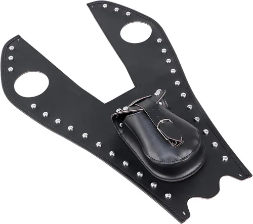 Miniatura 7 de Bolsa de panel de tanque de combustible de piel sintética negra con bolsa compatible con Harley Fatboy Softail Heritage Springer FLSTS FLST FLSTN