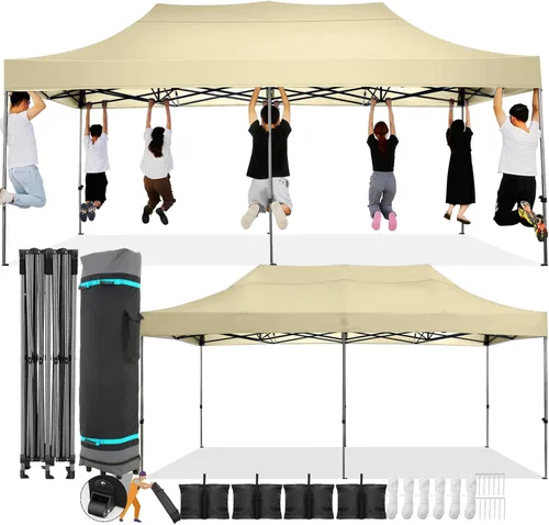Miniatura 36 de COBIZI Toldo desplegable de 6.6 x 6.6 pies sin pared lateral, toldo resistente UPF 50+ para todas las estaciones, resistente al viento e Azul