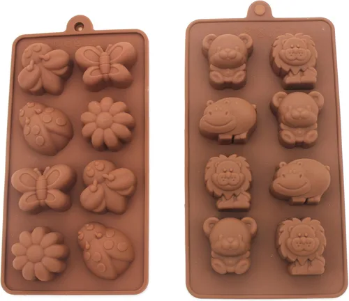 Moldes antiadherentes de gelatina de caramelo, moldes de chocolate, moldes de jabón, moldes de silicona para hornear, diseño de bosque lindo oso