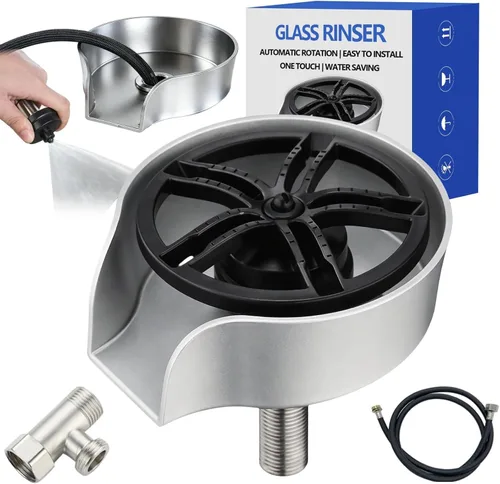 Miniatura 8 de Enjuagadora de vidrio para fregadero de cocina, accesorio para fregadero, enjuague de tazas para fregadero de alta presión con rociador extraíble