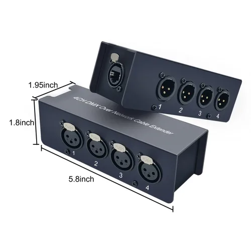 Miniatura 6 de LVY Extensor de cable DMX de 4 canales a través de red XLR de 3 pines macho y hembra a Ethercon canales de cable sobre cable RJ45 Cat5/Cat6 Ethercon