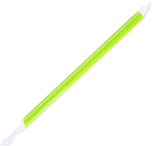 Miniatura 15 de Karat Pajitas Boba de 9 pulgadas (0.394 in de diámetro), envueltas en poliéster, colores sólidos surtidos (blanco)