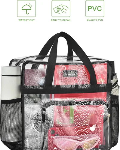 Miniatura 18 de MAY TREE Bolsa transparente para eventos en estadios de 12 x 6 x 12 pulgadas, bolsa de almuerzo transparente con correas reforzadas para trabajo