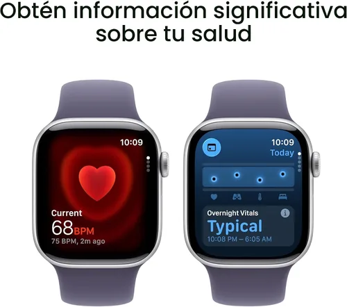Miniatura 4 de Apple Reloj inteligente de la serie 11 [GPS de 1.654 in] con caja de aluminio plateado con correa deportiva de niebla morada - S/M. Puntuación