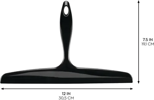 Miniatura 2 de iDesign Bathroom Escobilla de Ducha de Plástico para Baño con Gancho de Pared - Negro