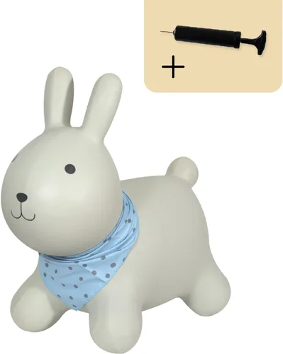 Miniatura 6 de Kindsgut Conejo de tolva de animales hinchables para niños, diseñado en Alemania, colores divertidos y modernos, bomba de aire incluida